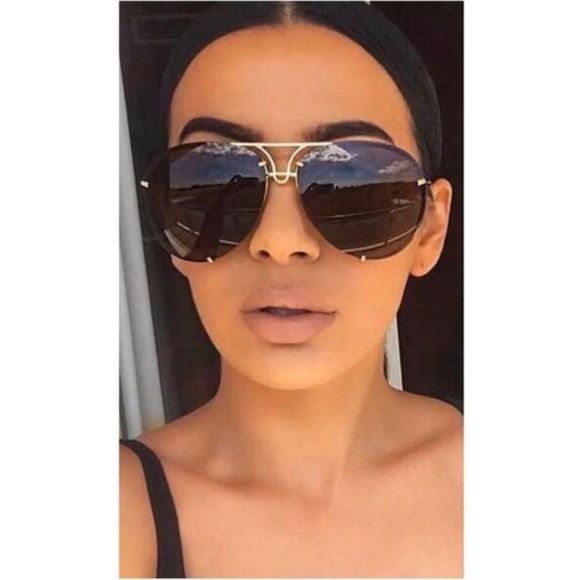 Aviator Sunglasses Black Lens w/ Black Frame - Picture 6 of 6